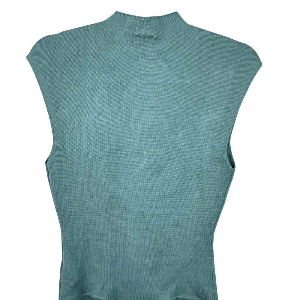 Abercrombie Fitch Bodysuit Teal Green Medium Mock‎ Neck Sleeveless Knit - Picture 4 of 11